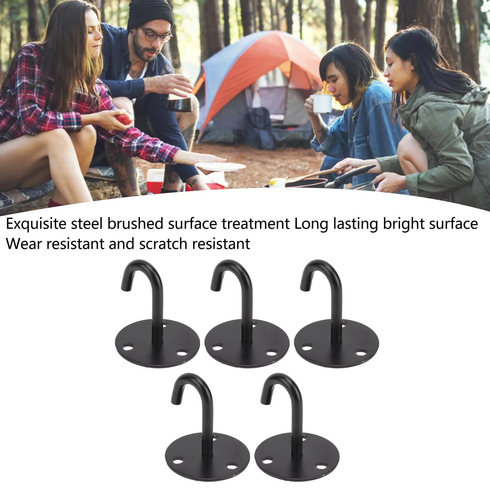 304 Stainless Steel Eye Plate High Load Bearing J-Shaped Heavy Duty Ceiling Mount Hanger for wire Rope Swings