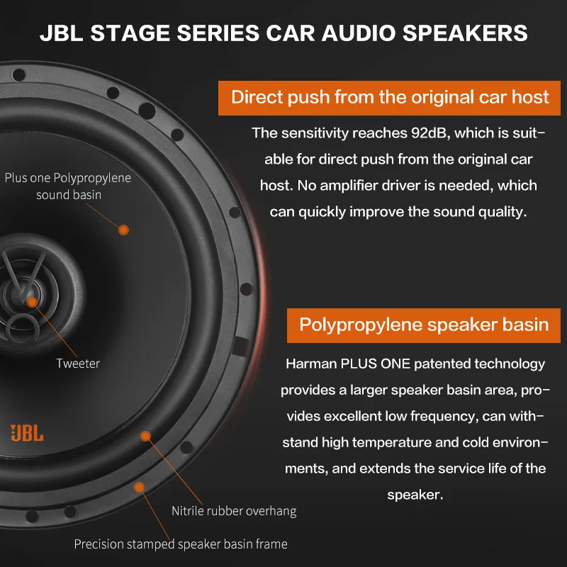 JBL 6.5 بوصة HiFi مكبر صوت محوري كامل المدى مكبر ص...