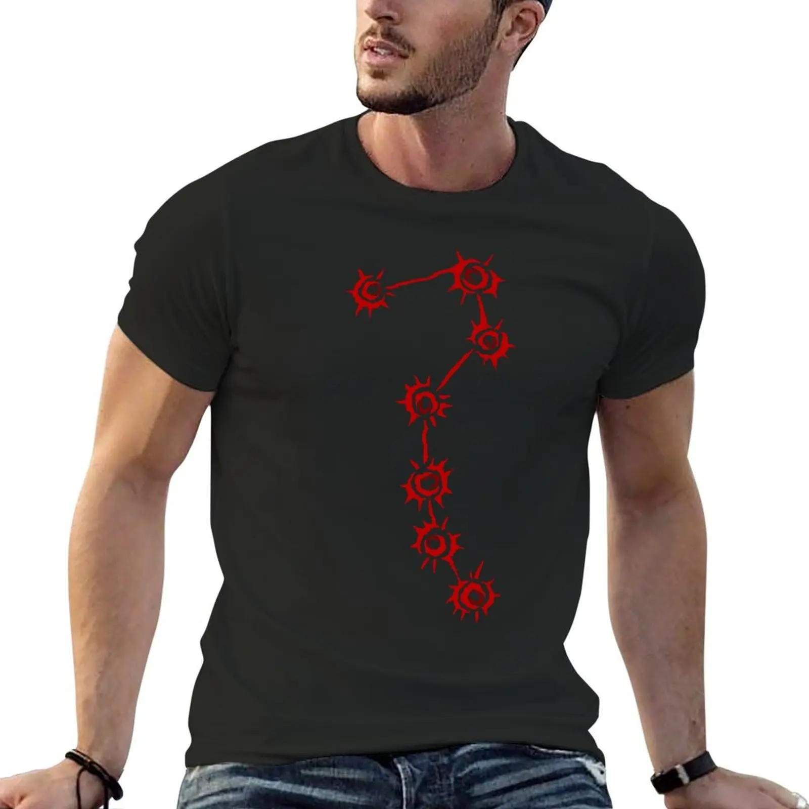 Hokuto No Ken Canotta Sette Cicatrici Per Sal T-Shirt Divertente T-Shirt Grafica Girocollo Movimento Divertente Novità Fitness Taglia Usa