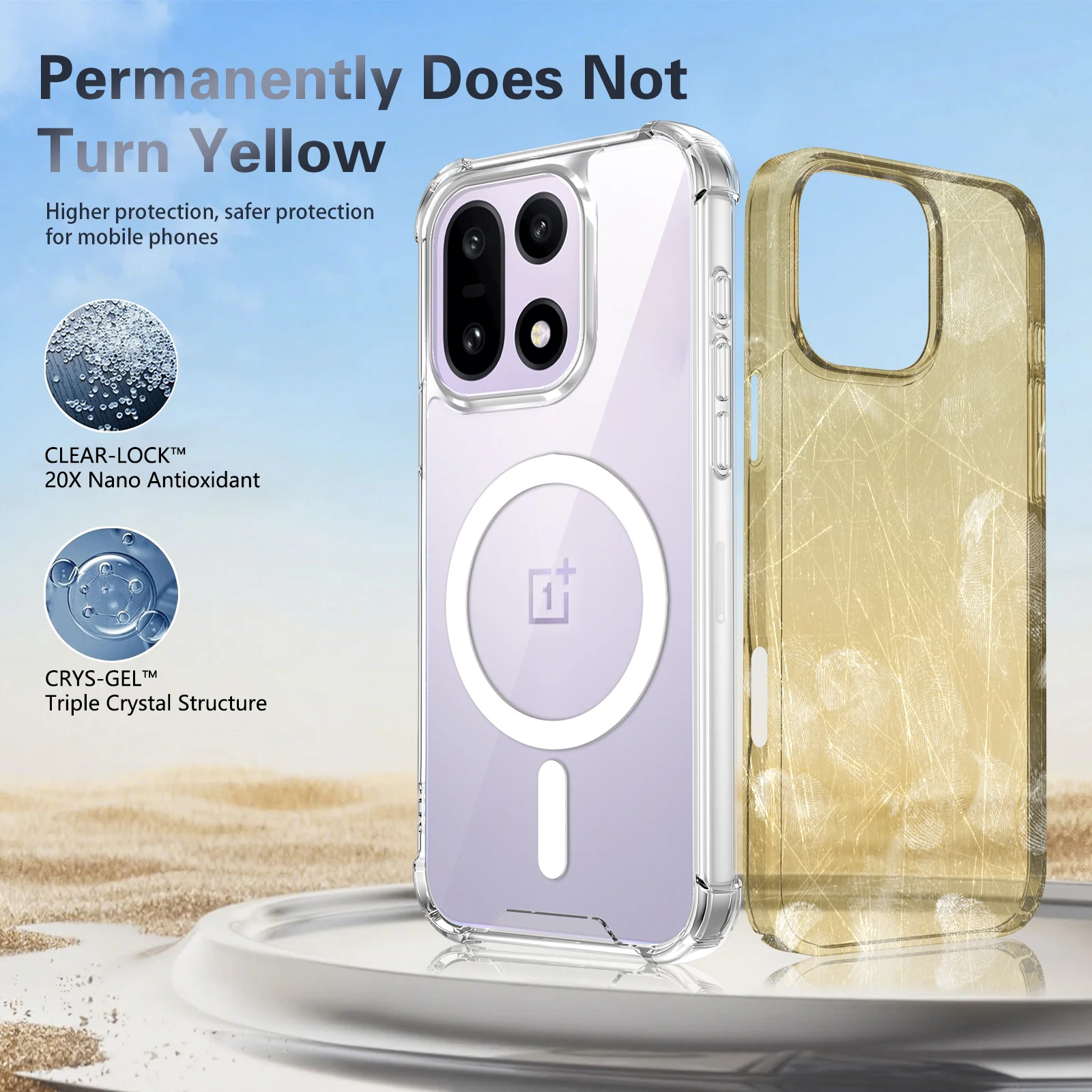 Magnetic Clear Phone Case with Ultra Airbag Shockproof Protection