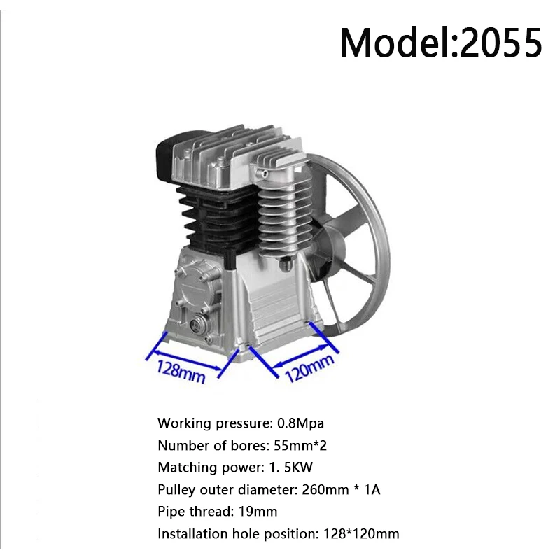 

Farm Industry Machinery Air Compressor Heads Twin Cylinder Single Stage Piston Pump Suitable