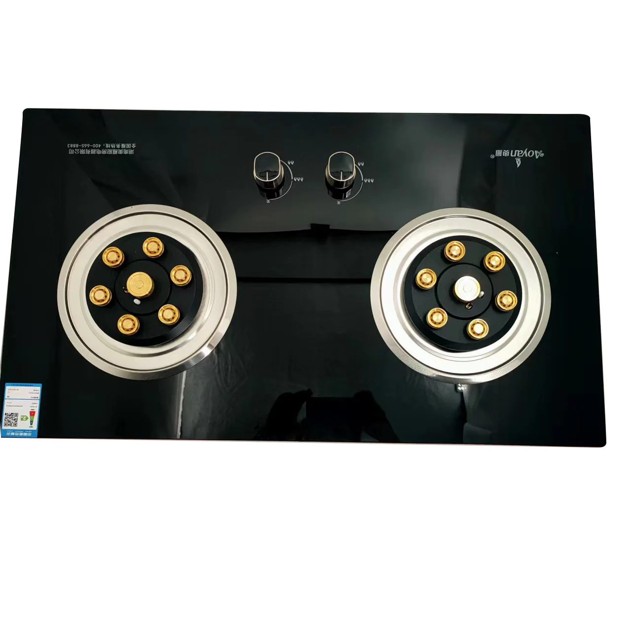 Tempered Glass 2 Burners LPG NG Gas Flippable Household Flame-out Protection Built-in Built-in Gas Stove Stovetops
