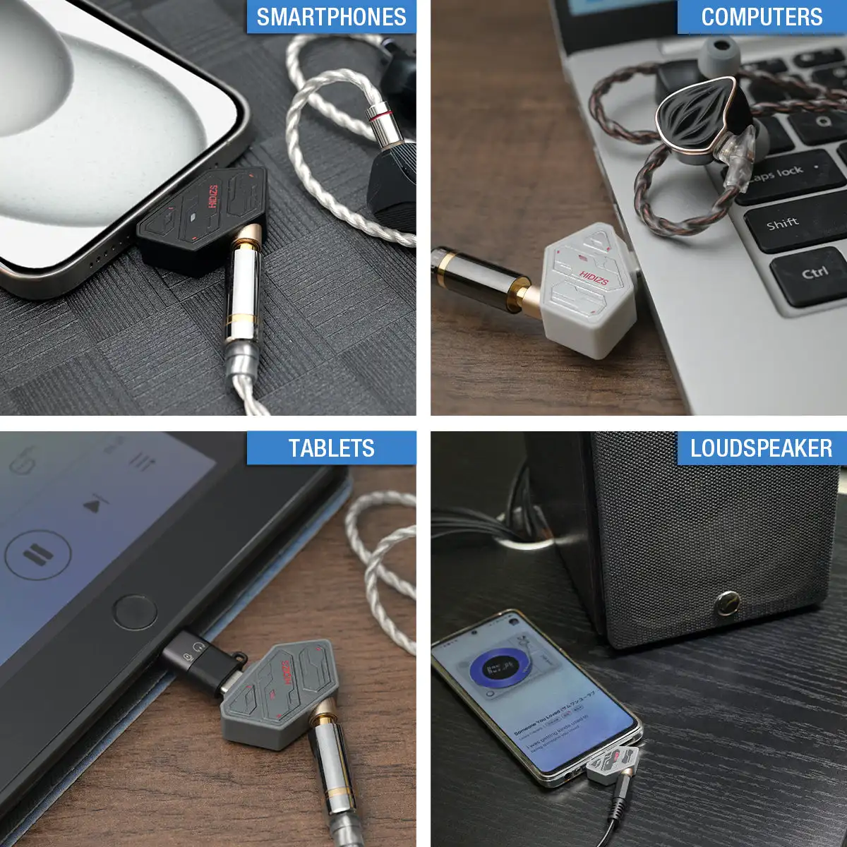 Audio adapter HiFi Audio DAC & Amplifier Multi-Purpose Dongle ES9270 128DSD Decoding Type-C to 3.5mm Adapter PCM 32Bit 384kHz