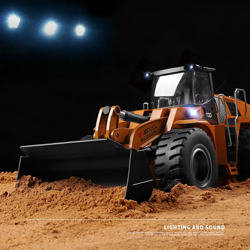 WLtoys 14800 2.4G 1:14 Simulation Remote Control Alloy Bulldozer With Light Remote Control Engineering Car Model Toys For Kids 4