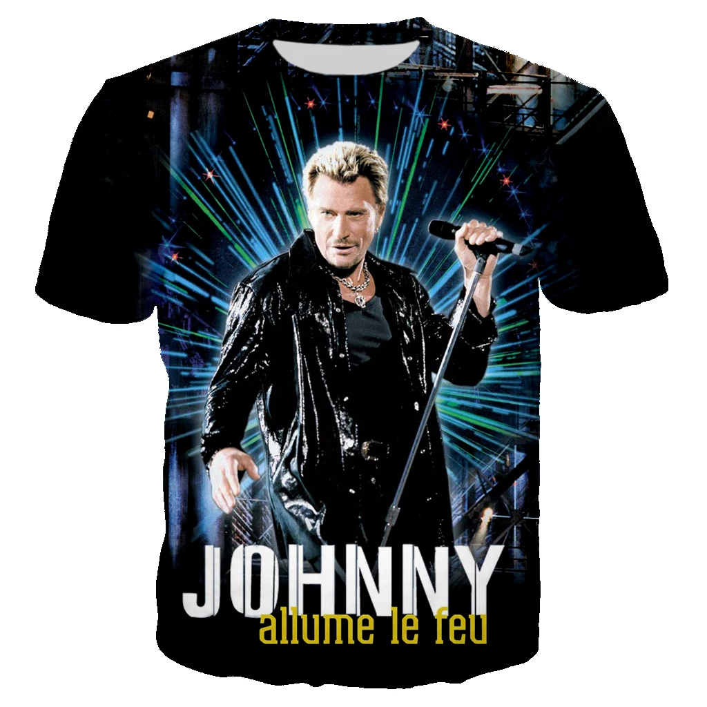 

Johnny Hallyday 3D Printed T-shirt for Men and Women Fashion Casual Street Hip Hop Clothing Harajuku Style Oversized T-shirt