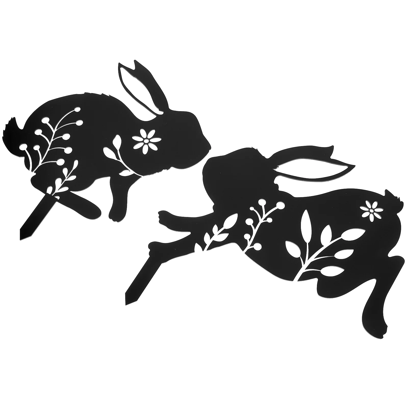 

2 Pcs Garden Decoration Insert Trick Treat Stake Sign Acrylic Kids Gifts Decorative Rabbit