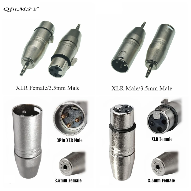Xlr 3 Pin Maschio Femmina Jack A 3.5Mm Femmina E Maschio 1/8 "Trs Mini Femmina Microfono Stereo Adattatore Audio Connettore Convertitore
