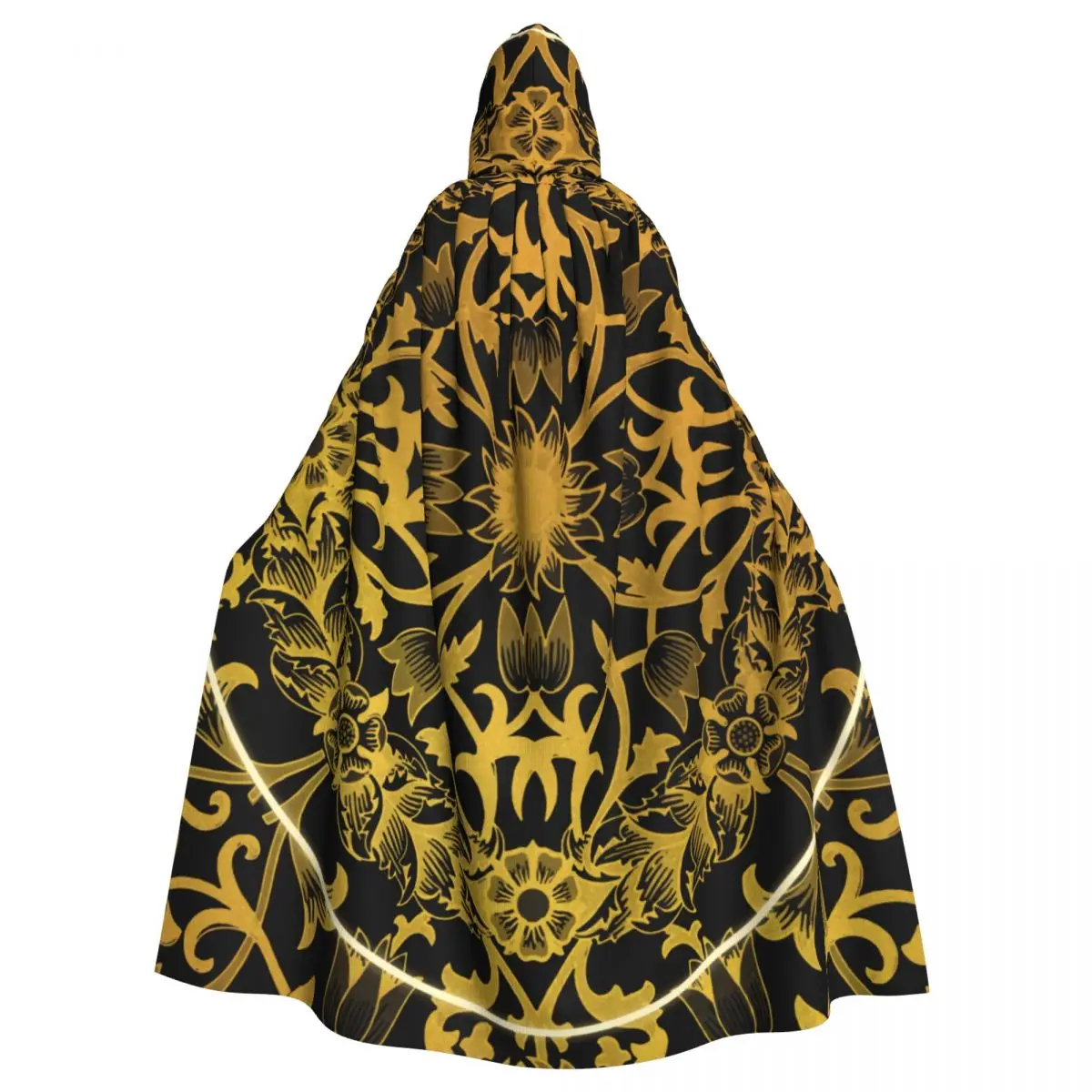 

Adult Cloak Cape Hooded Baroque Gold Medieval Costume Witch Wicca Vampire Elf Purim Carnival Party