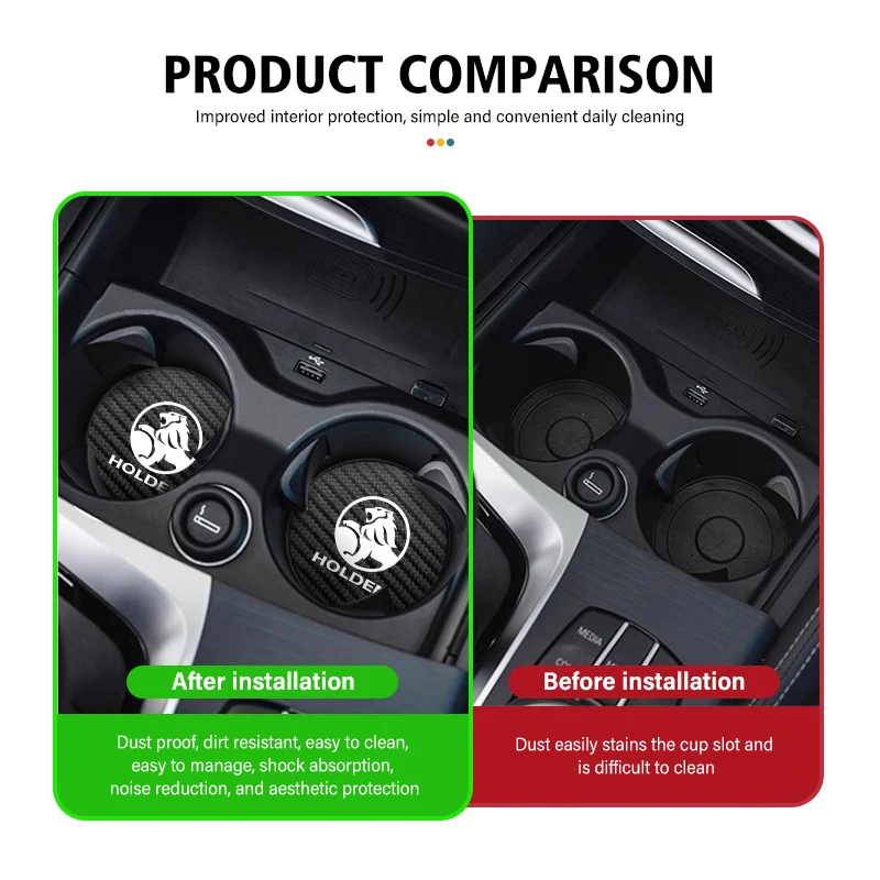 2pcs Car Water Cup Holder Mat Anti Slip Insert Coasters Pads For Holden Commodore Trailblazer Colorado Cruze Volt Caprice Ute cup holder coasters cup holder inserts car coaster pads cup holder insert