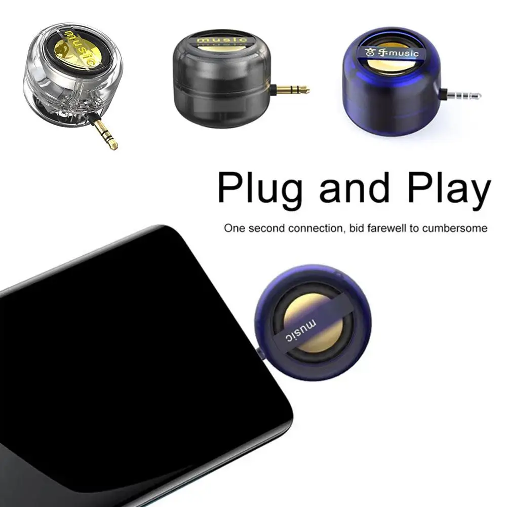 Compact Portable Speaker with USB-C/3.5mm AUX Audio Interface, Plug and Play