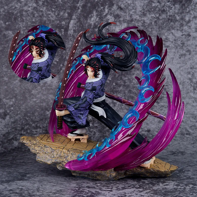 

21cm Demon Slayer Figure Kokushibo Tsugikuni Yoriichi Anime Figures with LED Light Kimetsu No Yaiba Figurine PVC Statue Doll Toy