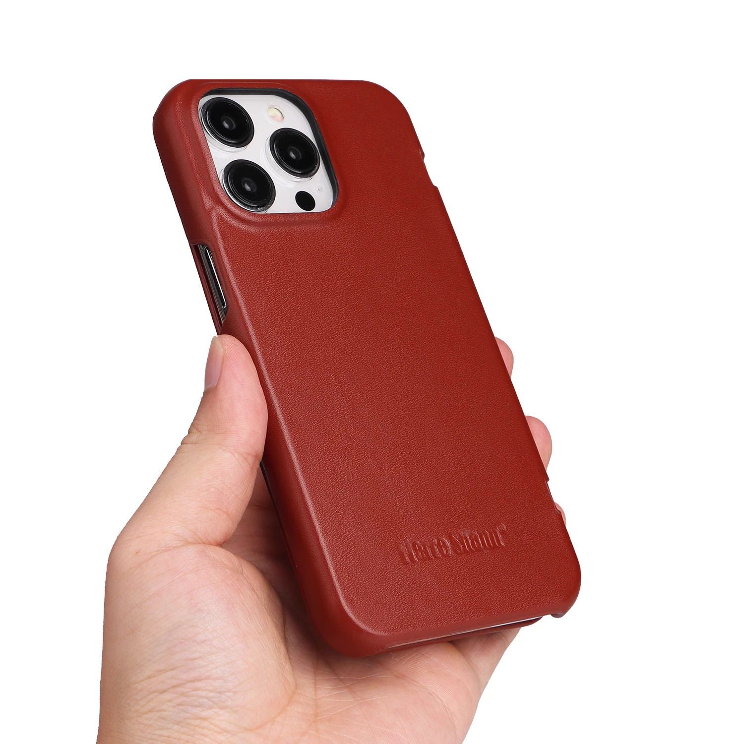 Luxury Genuine Leather Flip Case with Wireless Charging Functionality