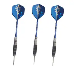 Set of 3 Durable Steel Tip Darts with Unbreakable Design and Aluminum Shaft (3pcs blue)