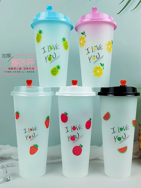 Beverage Drinkware 500ml Disposable Plastic Cup Transparent Juice