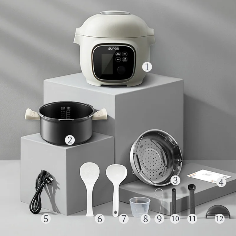 SUPOR Smart Electric Pressure Cooker 3L Capacity 100kPa Multipurpose Rice Cooker 50 Multi-function Menu NFC Cloud Recipes 6