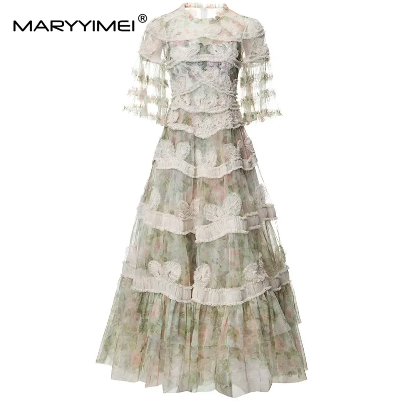 فستان نسائي موضة ربيع 2024 من MARYYIMEI جديد برقبة...