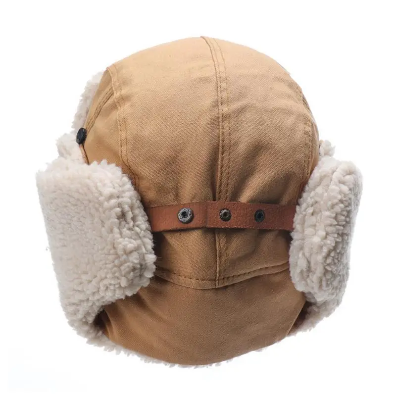 Pilot Hat With Goggles For Winter Skiing Beanie With Ear Protection Windproof Outdoor Ski Hat Warm Caps For Skiing Camping knitted bunny hat knitted woolen hat