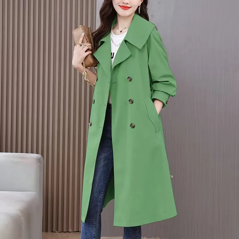 

Spring Long Trench Coat Women Double Breasted Loose Trench Collection Female Outwear Fashion Windbreaker Abrigos Mujer