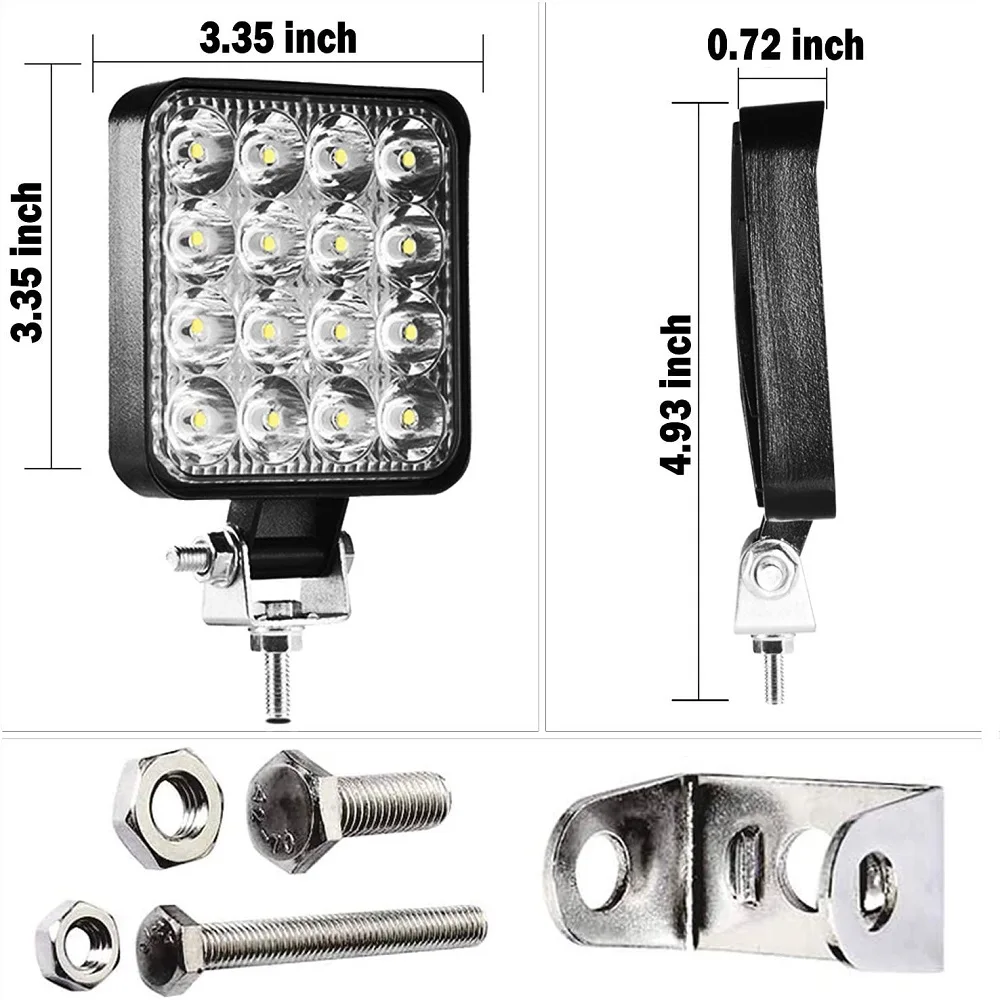  Willpower 4Pcs 4 inch Round Led Work Light Bar 27W