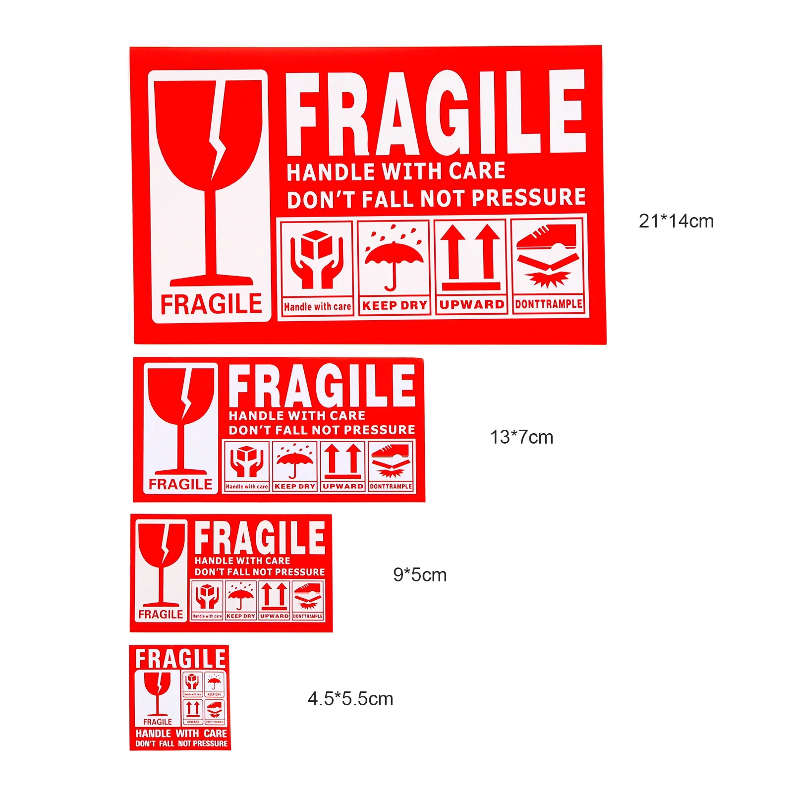 50pcs Fragile Warning Label Stickers Logistics Accessories Hazard Goods Handle With Care Warning Labels Express Label Adhesive