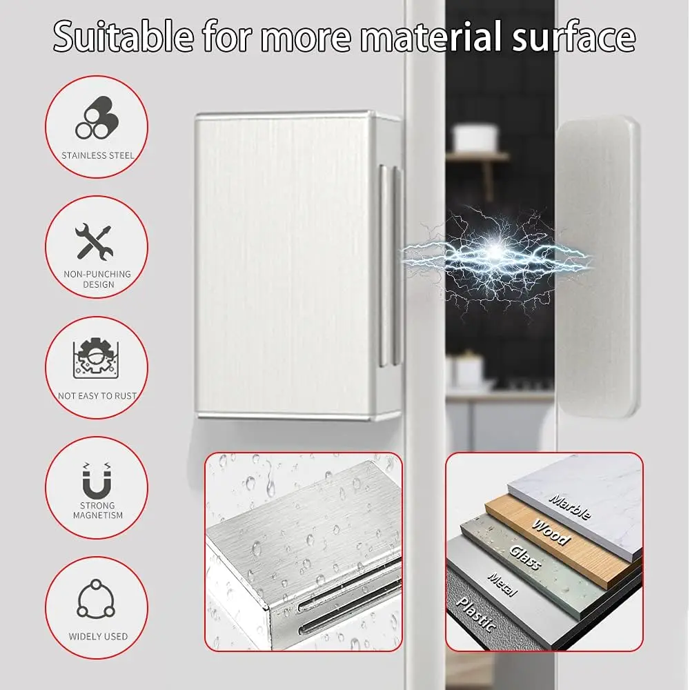 4 Pack Cabinet Magnetic Catch Adhesive Magnetic Door Catch Strong Cabinet Door Magnet Latch Kitchen Cupboard Closure