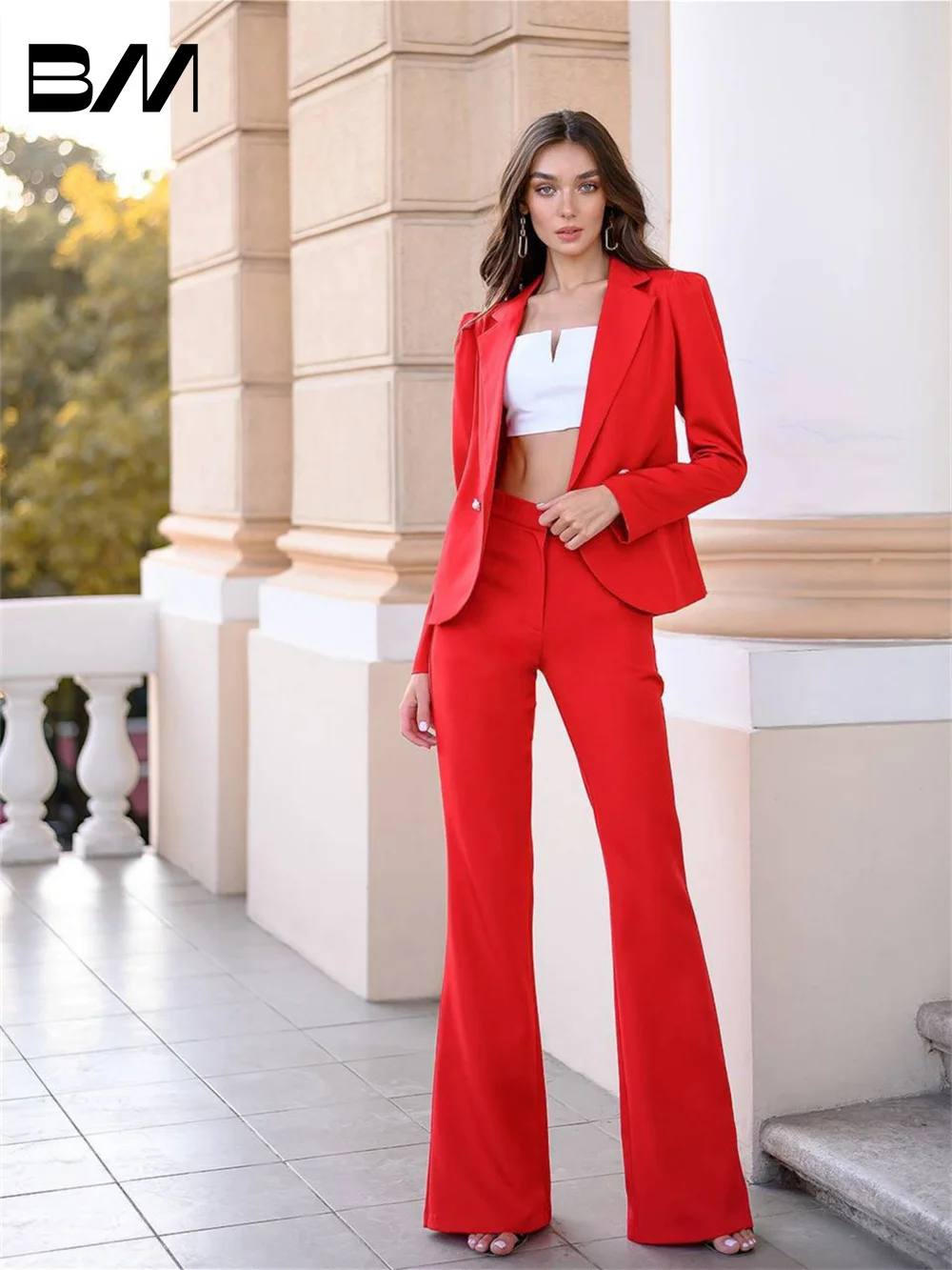 Classic V-neck Women Pant Suits Spring Summer Office Suit Double Breasted Business Suits Wedding Tuxedo Blazer Customized