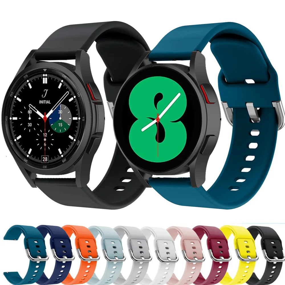 

Ремешок силиконовый для Samsung Galaxy Watch 4 Classic, спортивный браслет для Samsung Galaxy watch 4 44 мм 40 мм, 42 мм 46 мм 20 мм