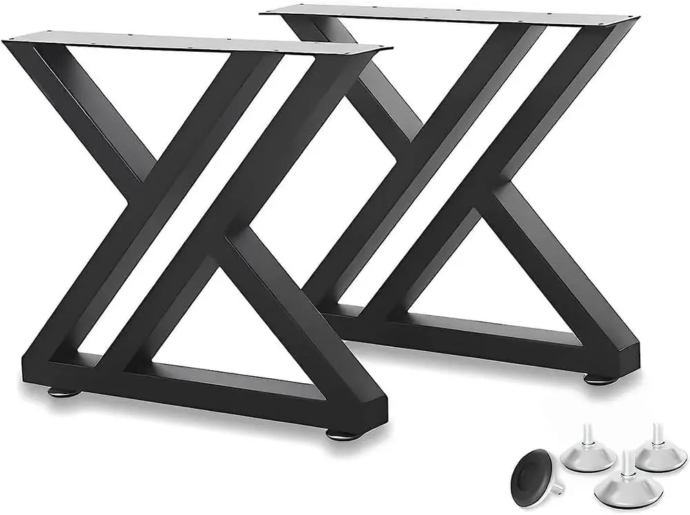 Setof2SteelTableLegsXFrame71cmx50cmHeavyDutyFurniture