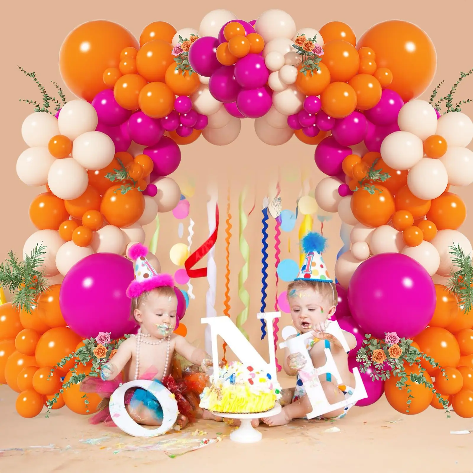 141 pezzi di oro arancione palloncino bianco ghirlanda arco Sue proposta romantica matrimonio Baby Shower fornure per decorazioni per feste di compleanno  15