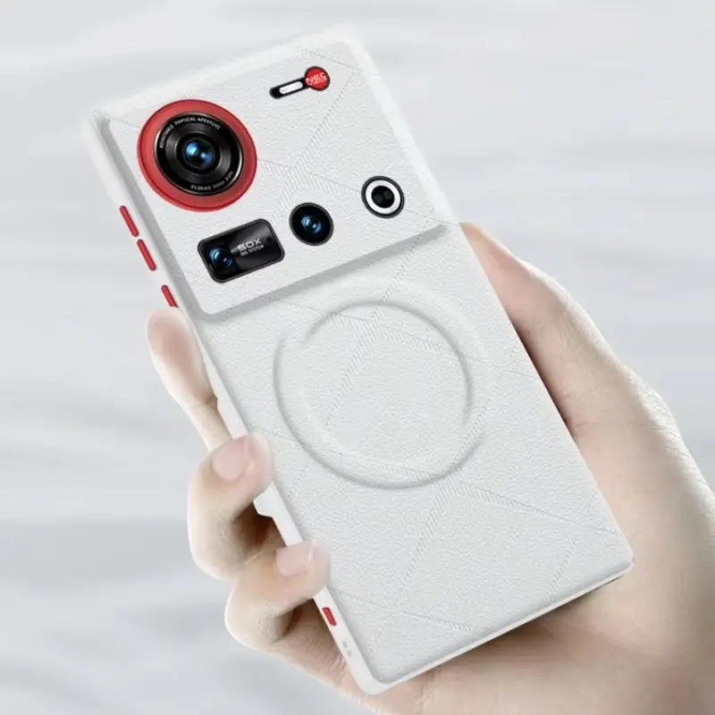 Luxury Magnetic PU Leather Line Texture Hard Cover with Metal Button