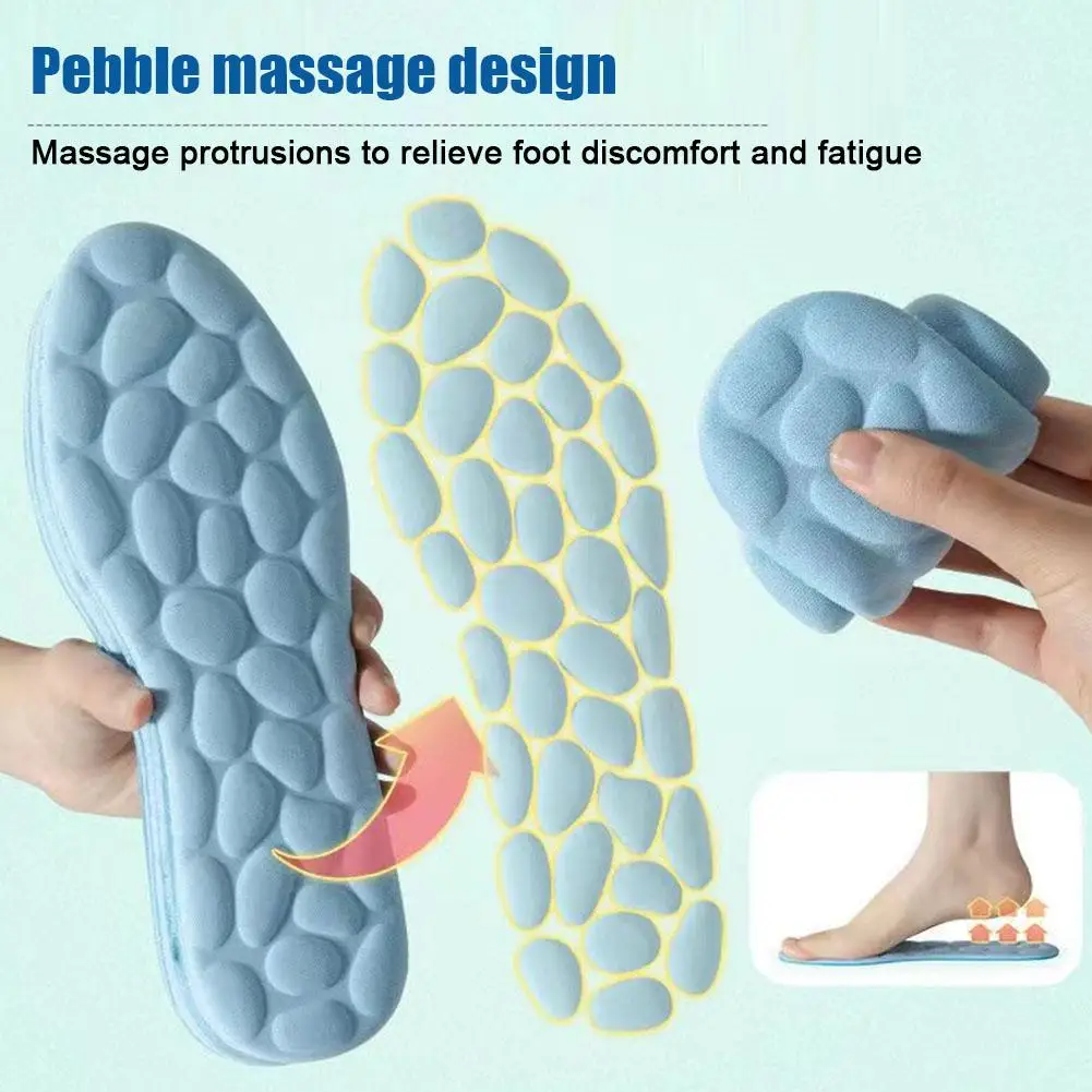 

Pebble Massage Insoles Memory Foam Sports For Men Women Comfortable Breathable Deodorant Elastic Feet Orthopedic Shoe Pad H7W7