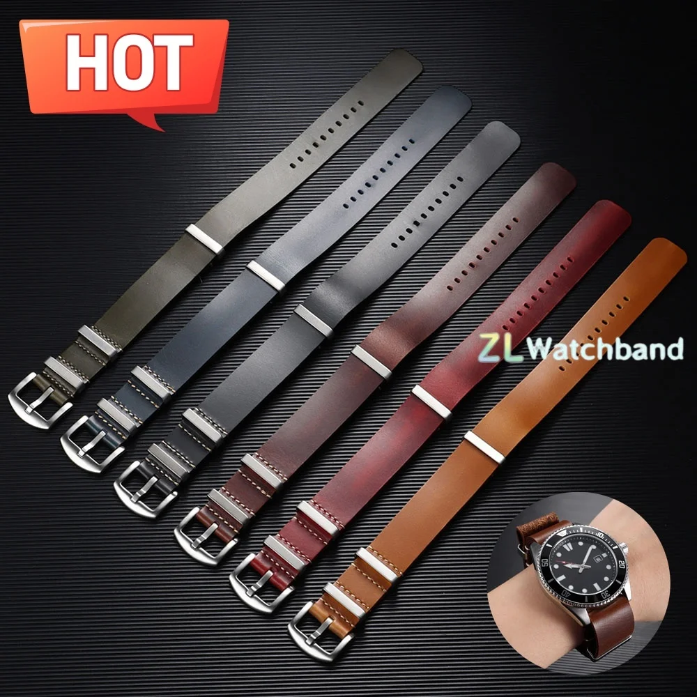 Premium Genuine Leather Watch Strap – One-Piece Adjustable Band, Replacement Accessory