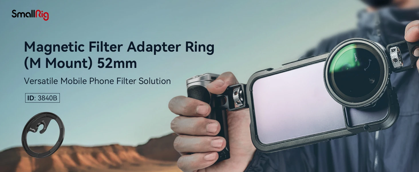 52mm Magnetic Filter Adapter, Quick Release Magnet Phone Lens Filter Ring for Ph