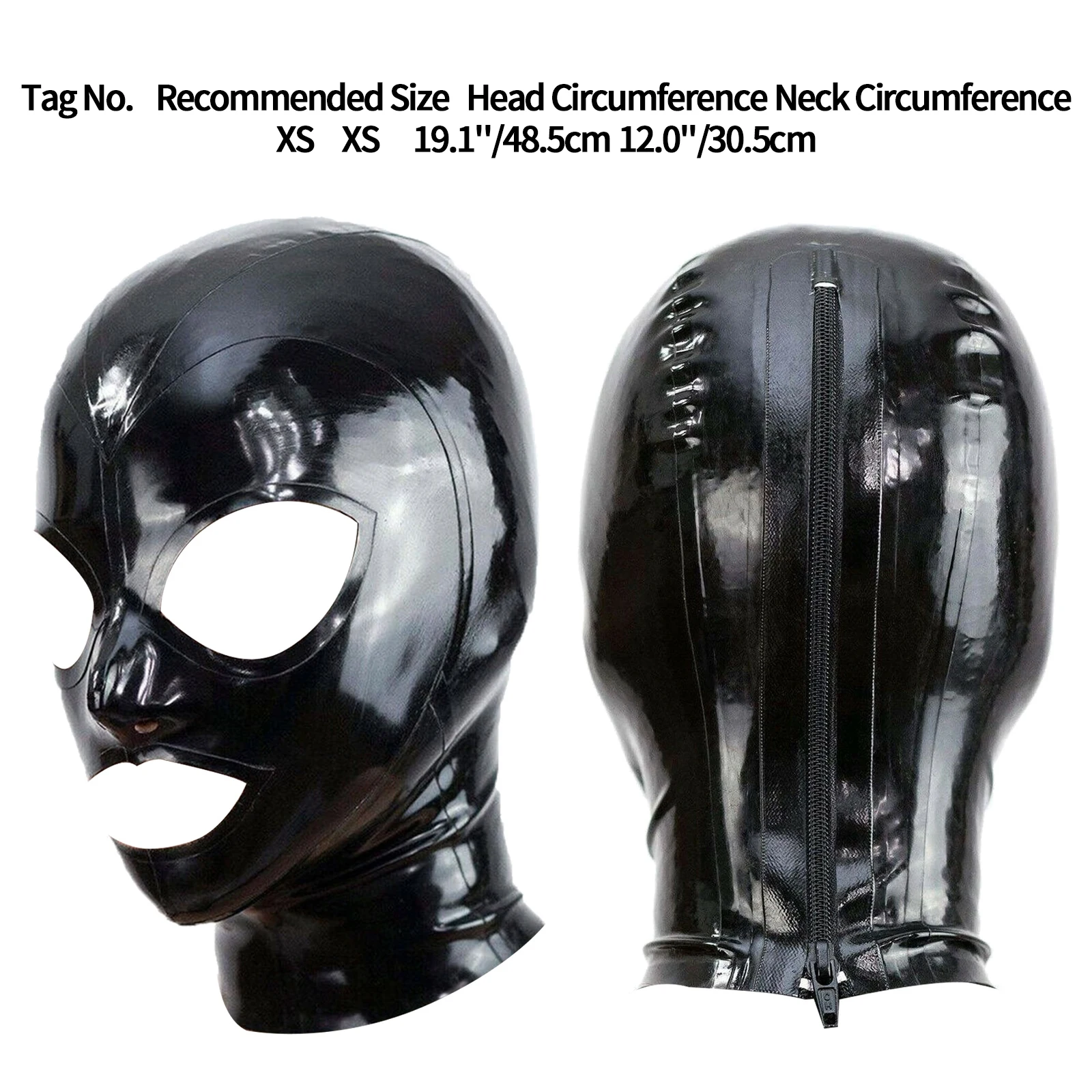 Face Mask Women Mens Unisex Wetlook Hood Mask Head Cover Open Eyes Mouth Nostrils for Lingerie Club Cosplay Role Play Costume