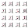 Cartoon Cushion Cover Letter Pillow Case Polyester Pillow Cover Throw Pillows for Living Room Sofa Lumbar Pillow Square 45x45cm 1
