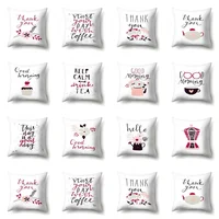 Cartoon Cushion Cover Letter Pillow Case Polyester Pillow Cover Throw Pillows for Living Room Sofa Lumbar Pillow Square 45x45cm 1