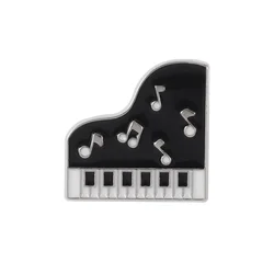 Elegant Music-Themed Enamel Brooch Pin - Classic Phonograph & Vinyl Record Design (27)
