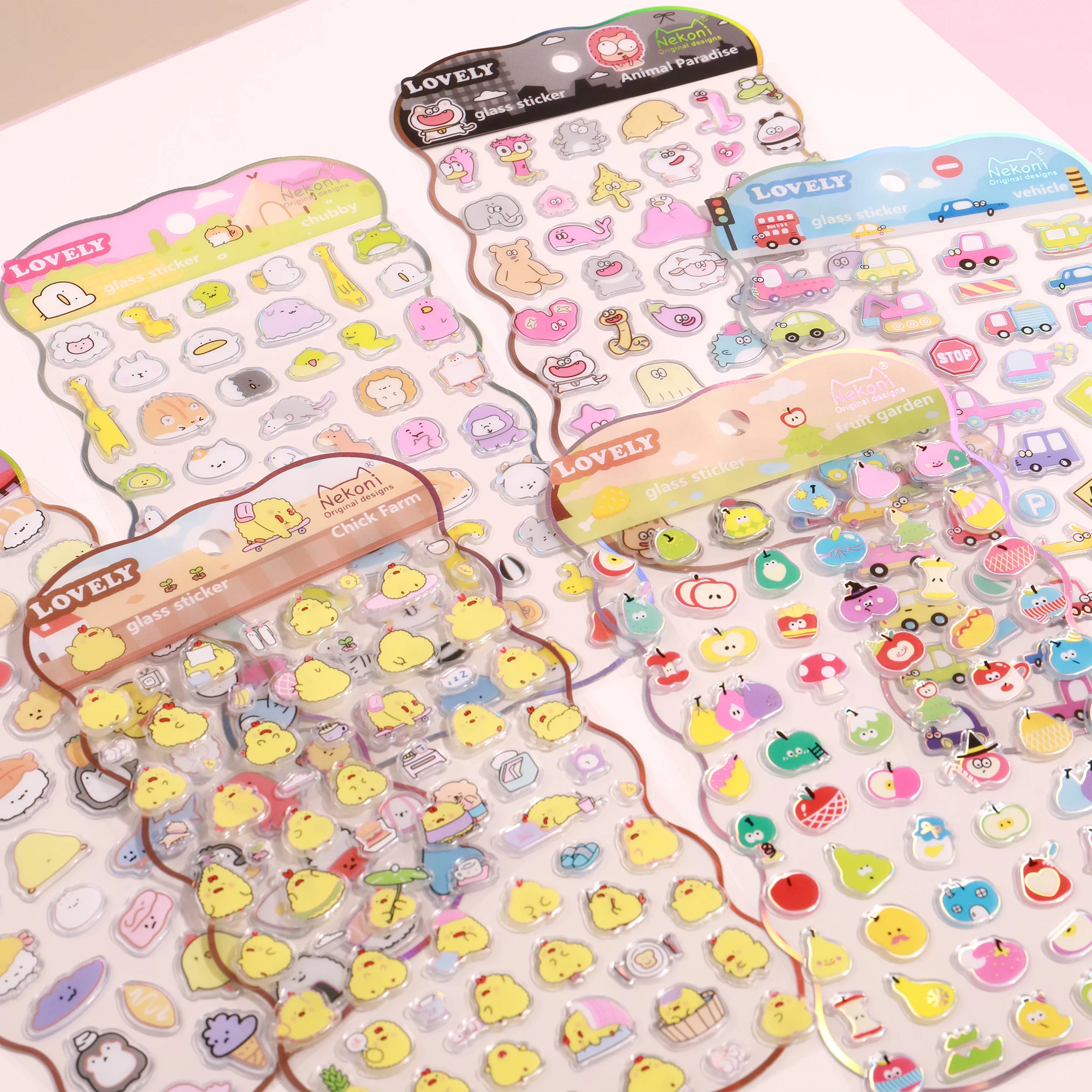 Charming Laser Glass Stickers for Scrapbooking & Journals