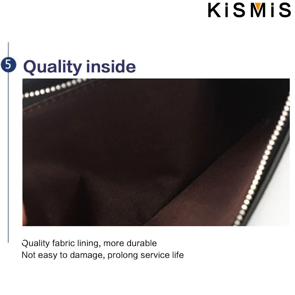 KISMIS RFID Blocking Bifold Wallet - multi-card case with zipper pocket ID holder credit card manager - Image 6