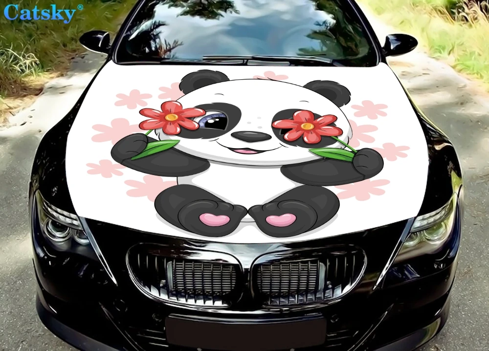 

Panda, panda car sticker, panda sticker,Car Floor Mats,Car hood wrap lion decal, bonnet vinyl sticker, full color graphic decal