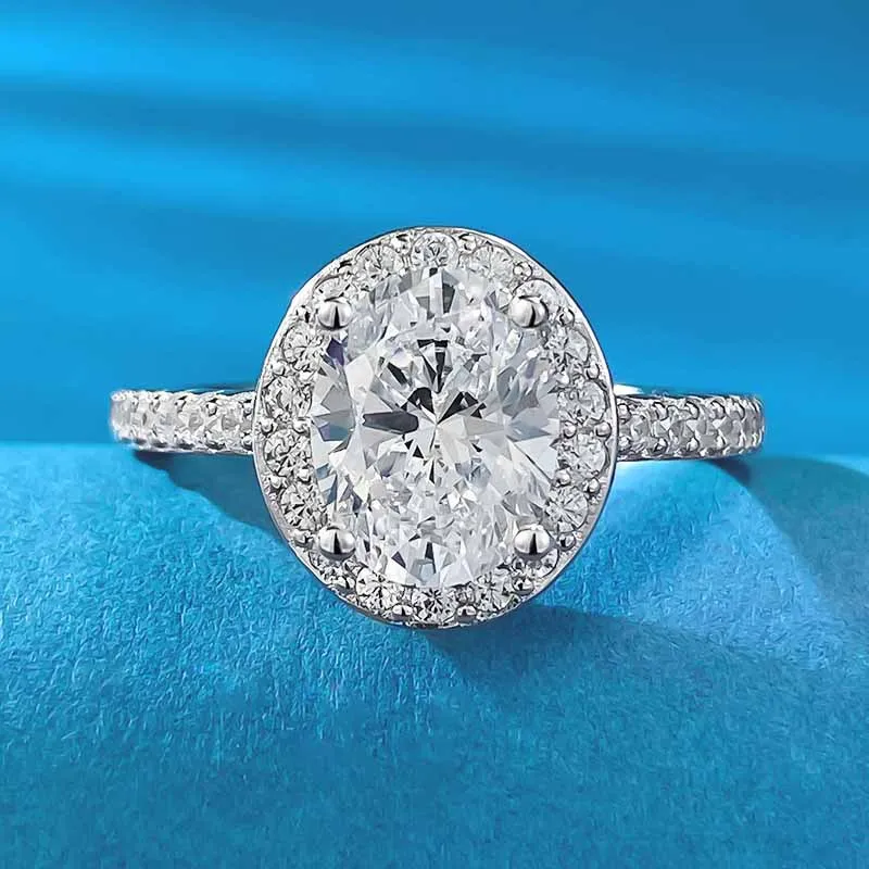 

Ювелирные изделия, новинка 2024, кольцо из серебра 925 пробы с овальным искусственным бриллиантом 7*9, модное и простое кольцо, маленькое и универсальное