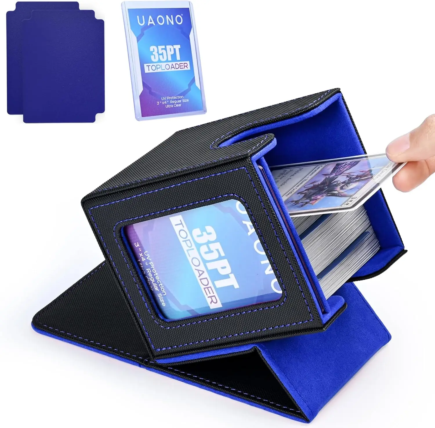 Premium PU Leather Trading Card Display Storage Box - Holds Over 120 Sleeved Cards