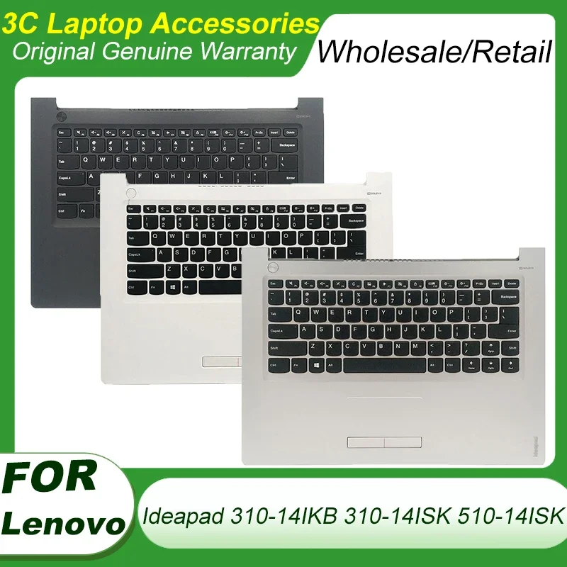 

New Original Keyboard For Lenovo Ideapad 310-14IKB 310-14ISK 510-14ISK Laptop Palmrest Top Case Upper Cover Black Silvery White