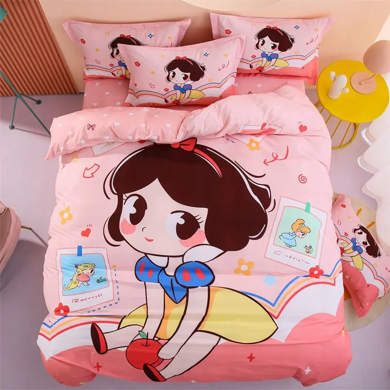 

Disney Snow White Mickey Mouse pure cotton three-piece set creative peripheral student sheets girls dormitory children's bedding
