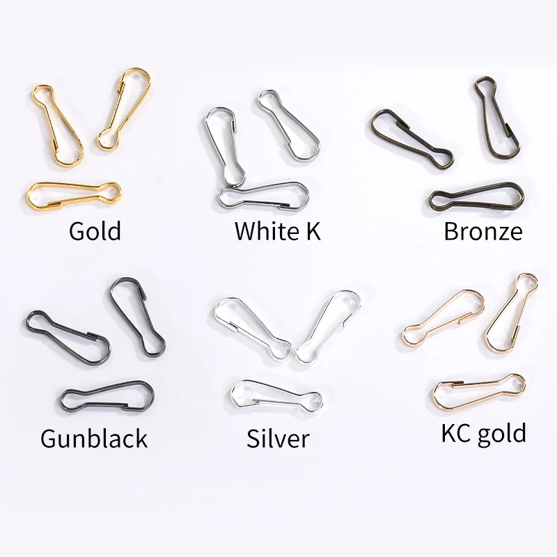 100/200/500Pcs Lanyard Snap Clip Hooks Metal Spring Clasps Gourd Purse  Buckle Connector Keychain DIY Crafts Findings Wholesale