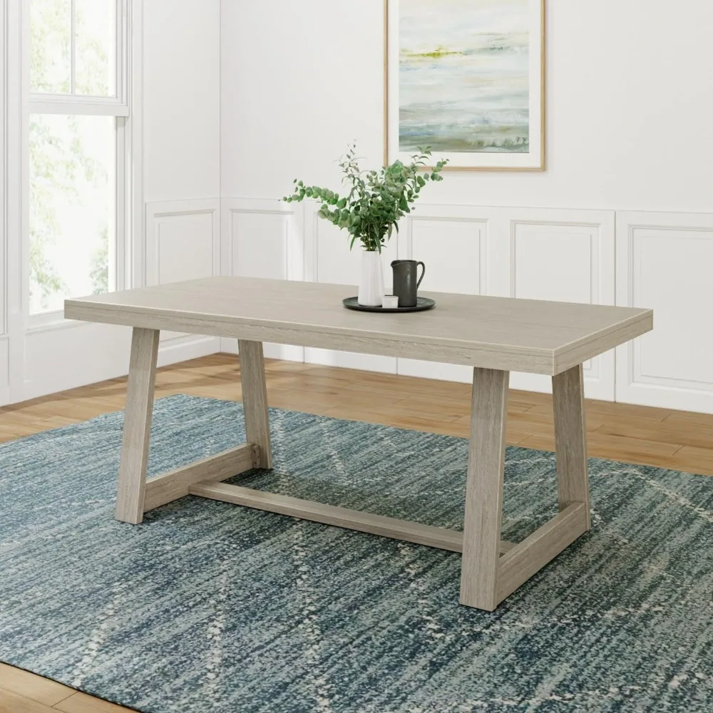 

Plank+Beam 72 Inch Farmhouse Dining Table, Solid Wood Rustic Kitchen Table, Large Wooden Rectangular Dinner Table for Dining