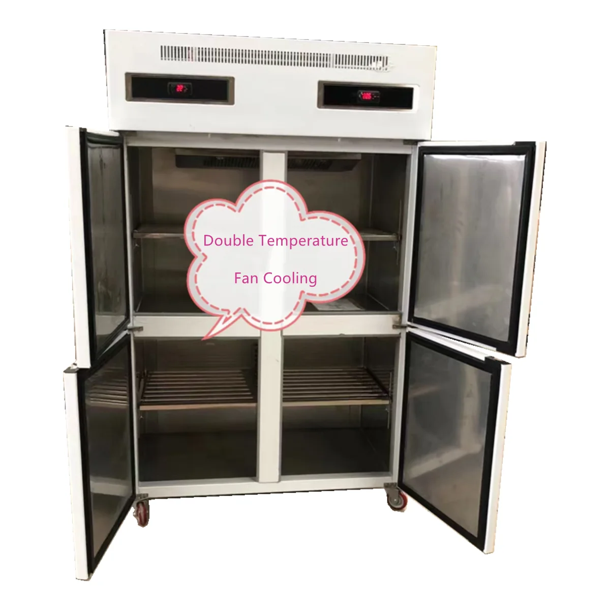 Commercial Hotel Home Use Upright Refrigerator Four Doors Fridge 4 Door Freezer Stainless Steel Chiller Price in Hyderabad