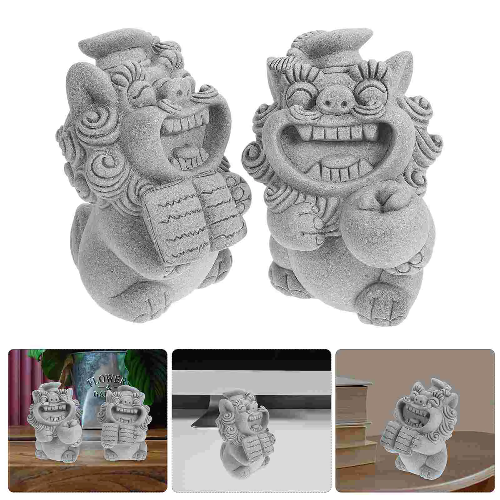 

Настольная статуэтка в виде льва, декоративная Маленькая китайская мини-скульптура