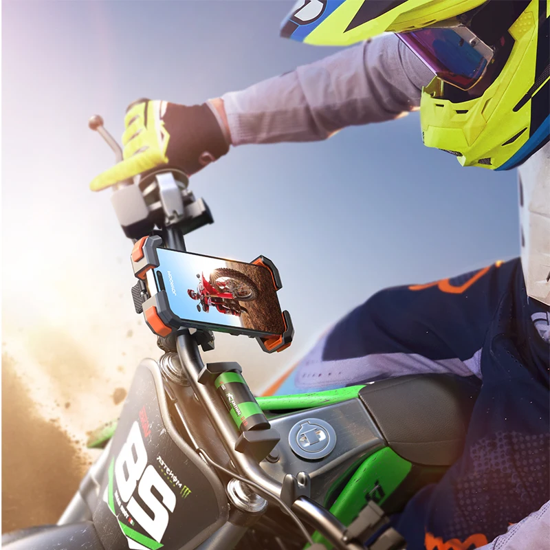 Joyroom Motorcycle Bike Phone Mount Adjustable Cell Holder Bicycle Scooter Handlebar Cradle Clip for iPhone Upgrade Phone Holder - Image 6