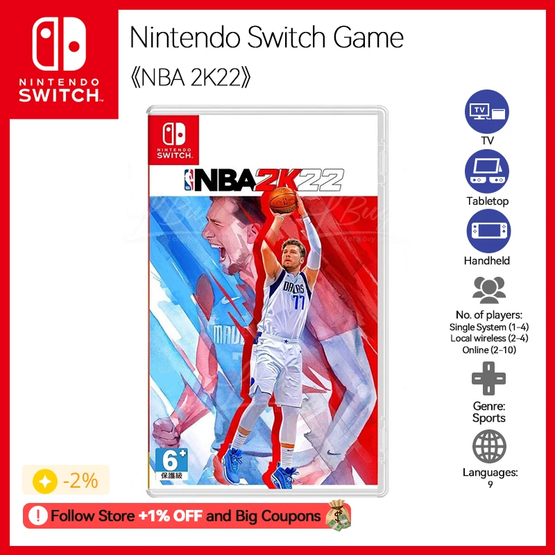 Nintendo Switch Game Nba 2k22 Genre Sports 47.1 File Multiplayer Support 9 Languages Support Tabletop Handheld Mode - Deals - AliExpress